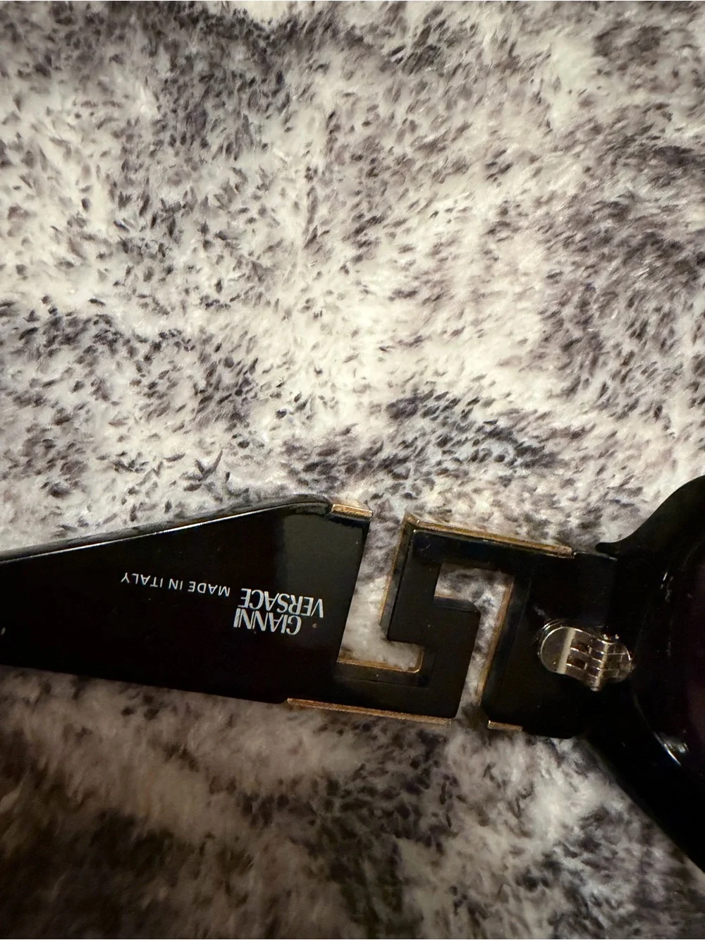 Versace Black Sunglasses with Gold Crystal Greek Key Accents